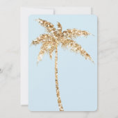 Invitation Tropical Gold Glitzy Parties scintillant Palm Tree (Dos)