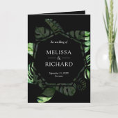 Invitation Tropical Gold Monstera Palm Black QR Code Wedding (Devant)