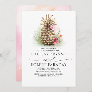 Invitation Tropical Gold Pineapple Beach