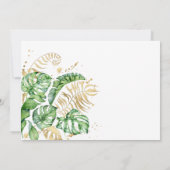 Invitation Tropical Golden Foliage Ampersand Mariage (Dos)