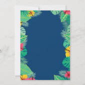 Invitation Tropical Graduation Party Marine Blue Gold Ananas (Dos)