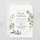 Invitation Tropical Green Feuille Sweet sixteen fête d'annive (Devant)