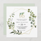 Invitation Tropical Green Feuille Sweet sixteen fête d'annive (Devant / Derrière)