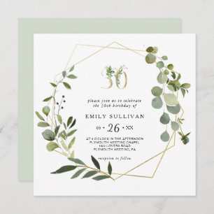 Invitation Tropical Green Feuilles 30e fête d'anniversaire