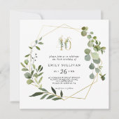 Invitation Tropical Green Feuilles fête du 40e anniversaire (Devant)