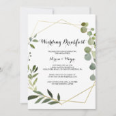 Invitation Tropical Green Feuilles Mariage Petit déjeuner (Devant)