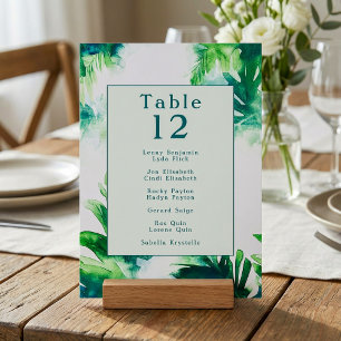 Invitation Tropical Green fun, green botanical nom chart