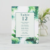 Invitation Tropical Green fun, green botanical nom chart (Debout devant)