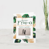 Invitation Tropical Green Gold Hawaii Cinq-0 50e anniversaire (Devant)