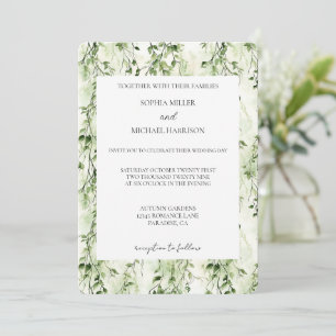 Invitation Tropical Green Ivy Mariage