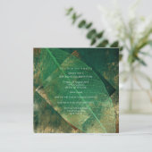 Invitation Tropical Green Leaf Distressed Gold Party (Debout devant)