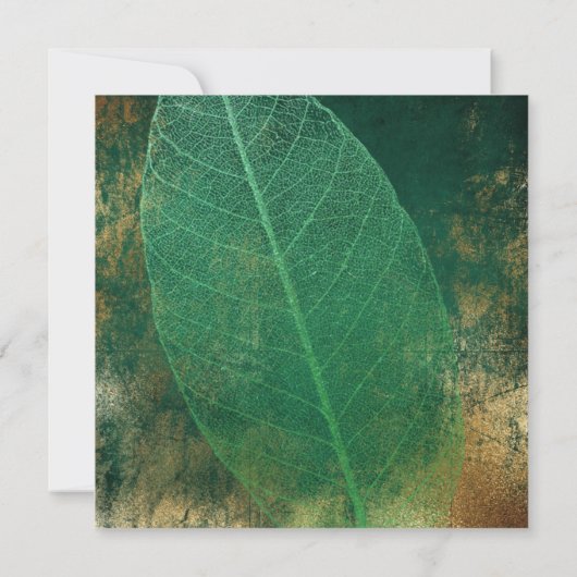 Invitation Tropical Green Leaf Distressed Gold Party (Dos)