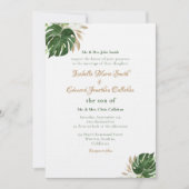 Invitation Tropical Green Monstera Feuille Aquarelle Art (Devant)