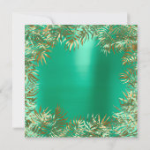 Invitation Tropical Green Palm Leaf Frame Mint Métallo Or (Dos)