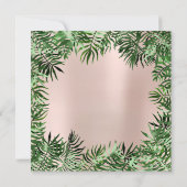 Invitation Tropical Green Palm Leaf Frame Pastel Metal Rose (Dos)