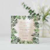Invitation Tropical Green Palm Leafs Frame Floral (Debout devant)