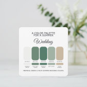 Invitation Tropical Green Palm Summer Wedding Palette Card (Debout devant)