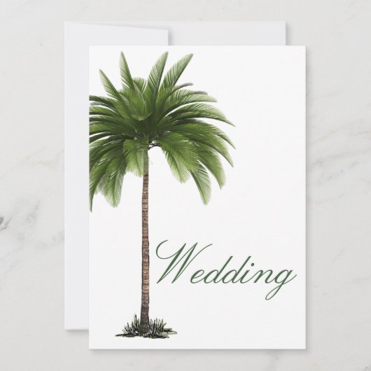 Invitation Tropical Green Palm Tree Élégant Mariage moderne (Devant)