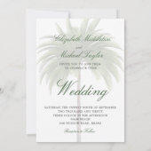 Invitation Tropical Green Palm Tree Élégant Mariage moderne (Dos)