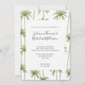 Invitation Tropical Green Palm Trees Mariage (Devant)