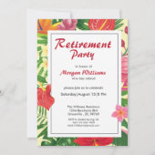 Invitation Tropical Hawaii Flower Retirement Party (Devant)