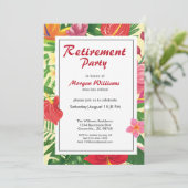 Invitation Tropical Hawaii Flower Retirement Party (Debout devant)