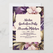 Invitation Tropical Hawaiian Luau Graduation Party (Devant)