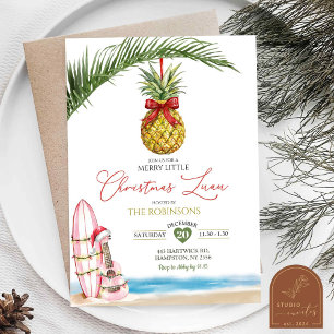 Invitation Tropical Hawaiian Merry Little Christmas Luau