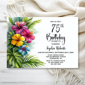 Invitation Tropical Hibiscus 75th Birthday Party
