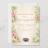 Invitation Tropical Hibiscus Floral Graduation (Devant)