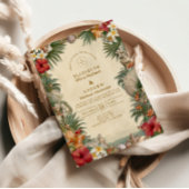Invitation Tropical Hibiscus Seashell Wedding