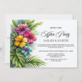 Invitation Tropical Hibiscus Wedding After Party (Devant)