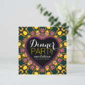 Invitation Tropical Hippie Love Batik Dîner de fête Invitatio (Debout devant)