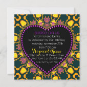 Invitation Tropical Hippie Love Batik Dîner de fête Invitatio (Dos)