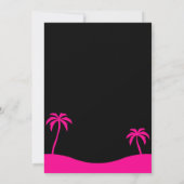 Invitation Tropical Hot Pink Black Summer Beach Sweet 16 (Dos)