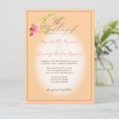 Invitation Tropical Hot Pink Freesia (Debout devant)