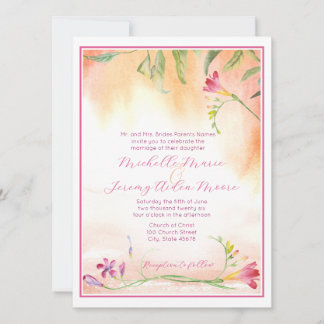 Invitation Tropical Hot Pink Freesia