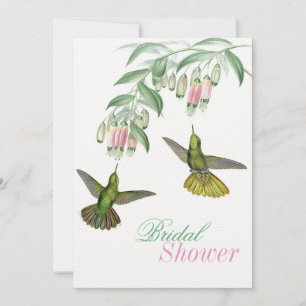 Invitation Tropical Hummingbird Floral Bridal Couple Douche