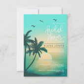 Invitation Tropical Isle Sunrise Mariage Turquoise ID581 (Devant)