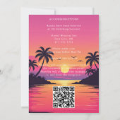 Invitation Tropical Isle Sunrise Watercolor Mariage (Dos)