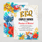 Invitation Tropical 'JE FAIS UN BBQ' Shower de Couple (Devant / Derrière)