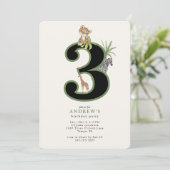 Invitation Tropical Jungle 3rd Birthday Animal (Debout devant)