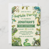Invitation Tropical Jungle Reptile Anniversaire de enfant Par (Devant)