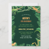 Invitation Tropical Jungle Reptile Anniversaire de enfant Par (Devant)