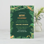 Invitation Tropical Jungle Reptile Anniversaire de enfant Par (Debout devant)