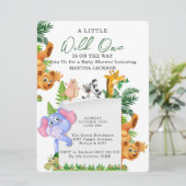 Invitation Tropical Jungle Safari Animals Boy Baby Shower (Debout devant)