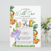Invitation Tropical Jungle Safari Animals Boy Baby Shower  In (Debout devant)