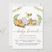 Invitation Tropical Jungle Safari Animaux Baby Brunch (Devant)