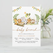 Invitation Tropical Jungle Safari Animaux Baby Brunch (Debout devant)