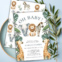 Tropical Jungle Safari Animaux Baby showers Garçon